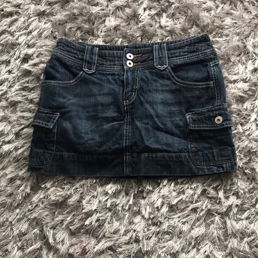 Jean skirt with shorts under